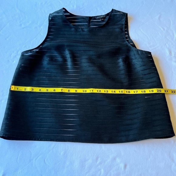 Banana Republic striped solid and sheer black top - Picture 5 of 10